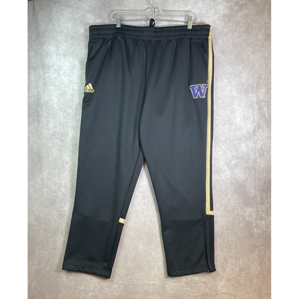 Washington Huskies Adidas Sweatpants Mens 2XL Black Joggers Stretch Performance